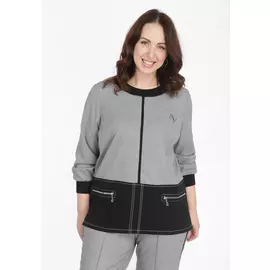 Свитшот с контрастными отстрочками и стразами