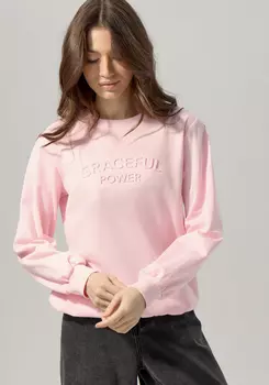 Свитшот с объемным принтом на груди