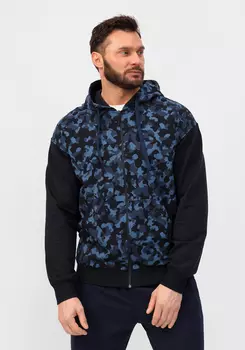 Толстовка с камуфляжным принтом и капюшоном