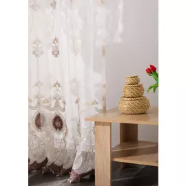 Тюль с вышивкой и бархатом