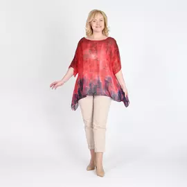 Туника из шифона с асимметричным низом