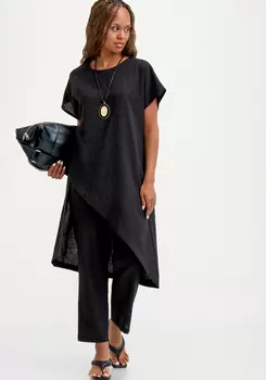 Туника изo льна с ассиметричным кроем