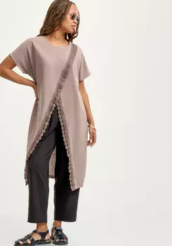 Туника изо льна с кружевом