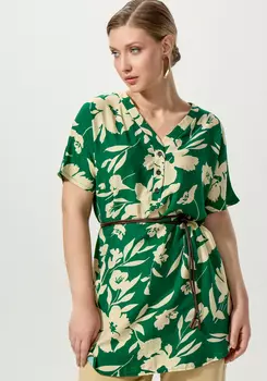 Туника на пуговицах с принтом