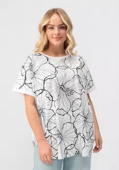 Туника с цветочным узором и стразами