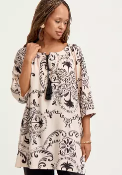 Туника с принтом свободного кроя