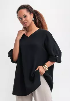 Туника с V-образным вырезом и рукавом 3/4