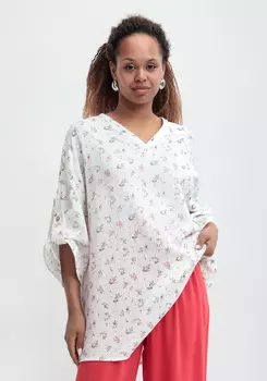 Туника с V-образным вырезом и рукавом 3/4
