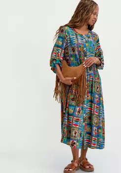 Удлиненное платье свободного кроя с принтом