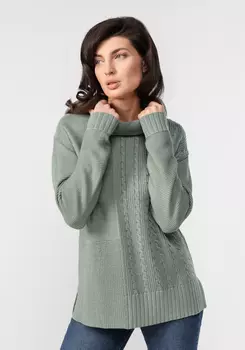 Удлиненный джемпер с косами