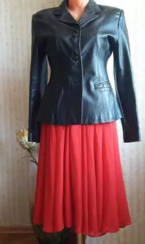 Жакет кожаный,женский, пр-во Италия