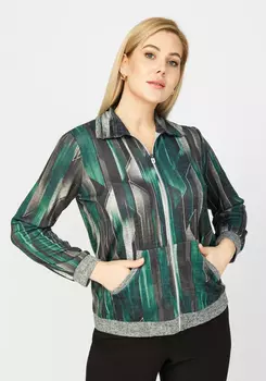 Жакет на молнии и отложным воротником