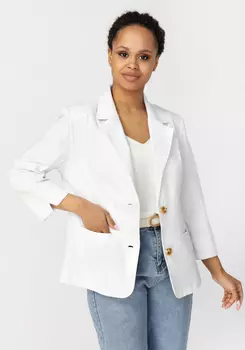 Жакет однобортный из льняной ткани