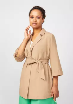 Пиджак с поясом из льна и хлопка