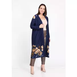 Жакет удлиненный с контрастным принтом