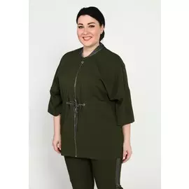 Жакет удлиненный с кулиской на талии