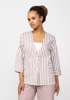 Пиджак в полоску с укороченным рукавом