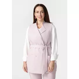 Жилет двубортный однотонный