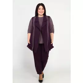 Жилет комбинированный с косой молнией