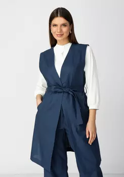 Жилет льняной с застежкой на пуговицу