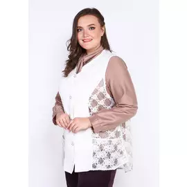 Жилет с кружевом и накладными карманами