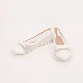 Балетки с бантом и лаковым мысом