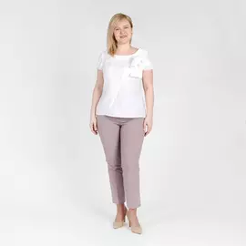 Блуза асимметричного кроя с дизайнерским бантом