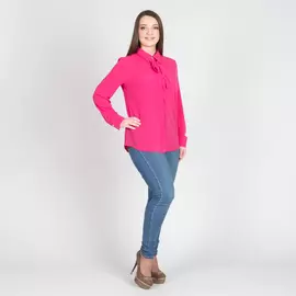 Блуза на пуговицах с бантом