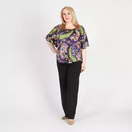 Блуза прямого кроя с абстрактным принтом