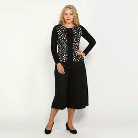 Блуза прямого кроя с контрастным принтом