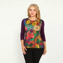 Блуза прямого силуэта с принтом