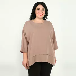 Блуза с асимметричным низом и рукавом 3/4