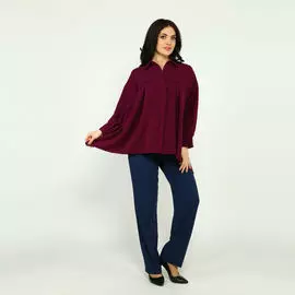 Блуза с асимметричным низом и складками