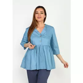 Блуза с баской на пуговицах