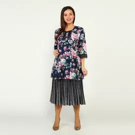 Блуза с цветочным принтом и отделкой кружевом