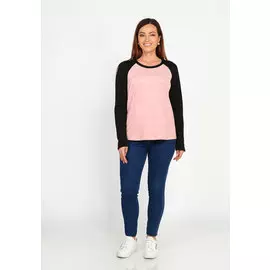 Блуза с контрастными рукавами