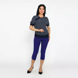 Блуза с короткими рукавами и принтом "горох"