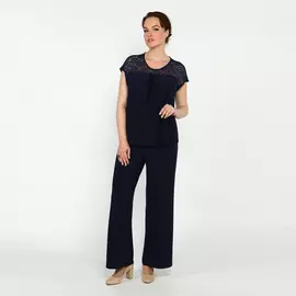 Блуза с кружевом и защипами