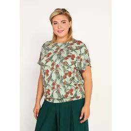 Блуза с напуском и коротким рукавом