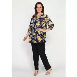 Блуза с планкой и V-образным вырезом