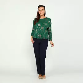 Блуза с принтом блестящие цветы