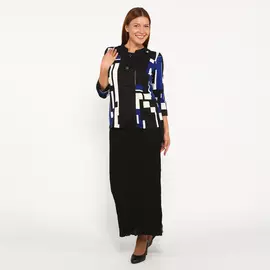 Блуза с принтом и декоративными пуговицами