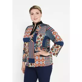 Блуза с принтом и контрастным воротником