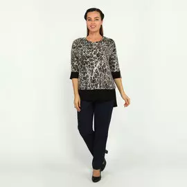 Блуза с принтом и пайетками