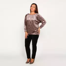 Блуза с резинкой на рукавах и вырезе