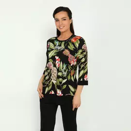 Блуза с рукавом 3/4 и тропическим принтом