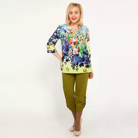 Блуза с рукавом 3/4 на пуговицах