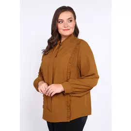 Блуза с рюшами и бантом на вороте