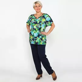 Блуза с украшением и принтом