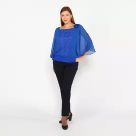 Блуза с украшением и шифоновыми вставками